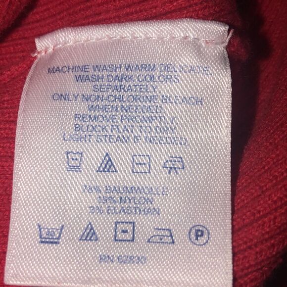 Lands’ End Cotton Blend Turtle🐢neck Elastane for Stretch. Deep Red Small is 6-8 - Picture 11 of 17